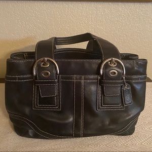 COACH Black Leather Soho Tote